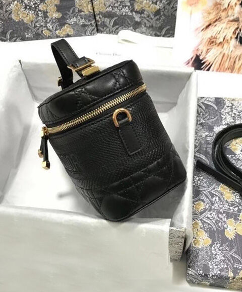 Christian Dior The Leather Vanity Bag Black